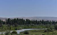 Fahrt zum Minarett von Burana - Blick Richtung Kasachstan