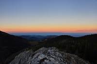 Sonnenuntergang vom Krummbachstein, Blick Richtung Wien