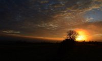 Nebel, Vollmond und Sonnenaufgang am 26.12.2015